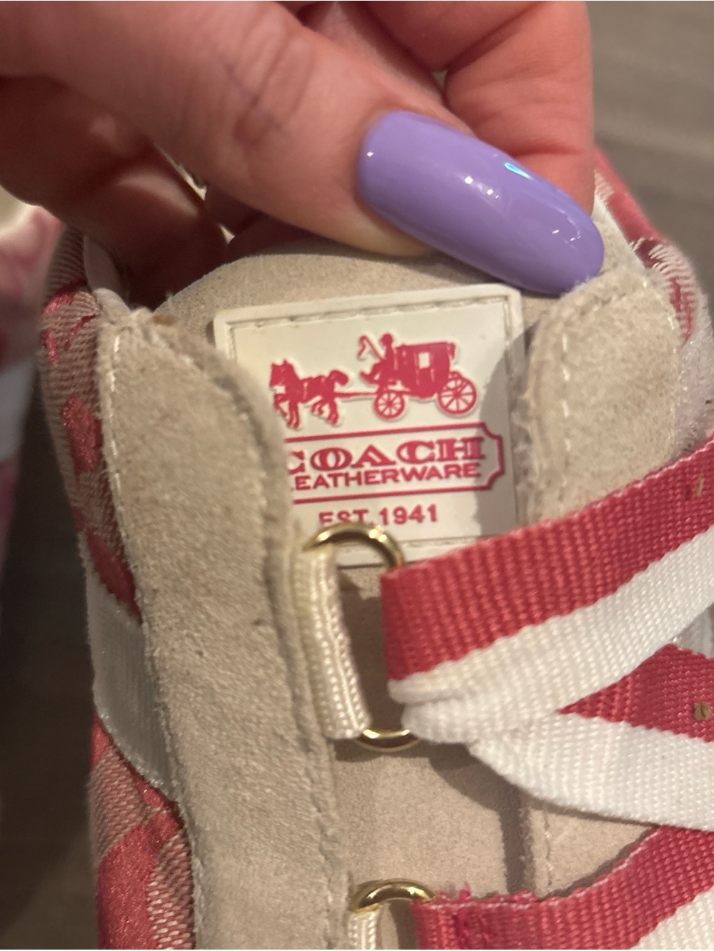 Coach Pink Signature Logo Slip-On Sneakers - Picture 4 of 6